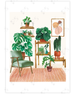 A bright poster depicting a plants room